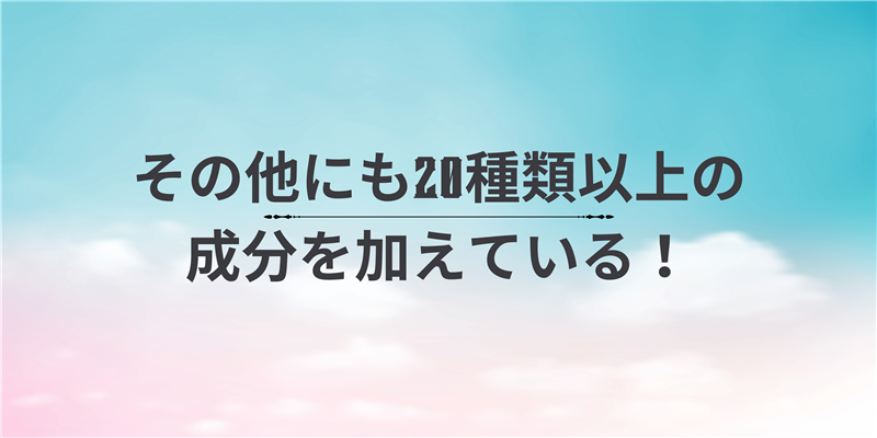 その他にも20種類以上の成分を加えている！