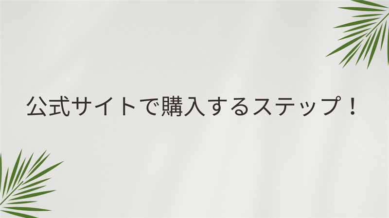 公式サイトで購入するステップ！